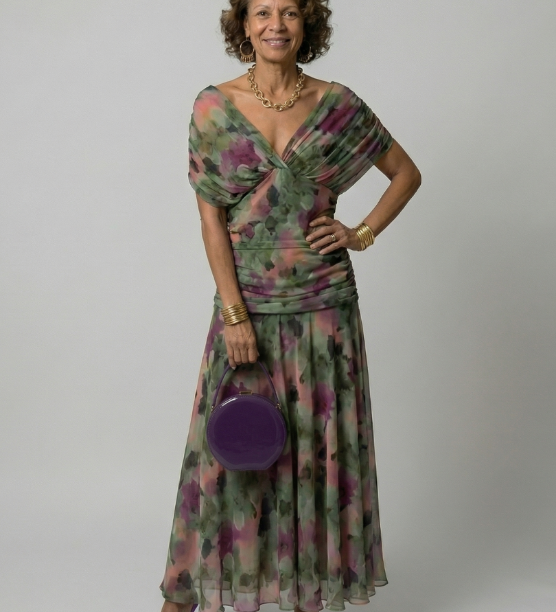 Réka™ | Elegáns vállvillantós midi ruha