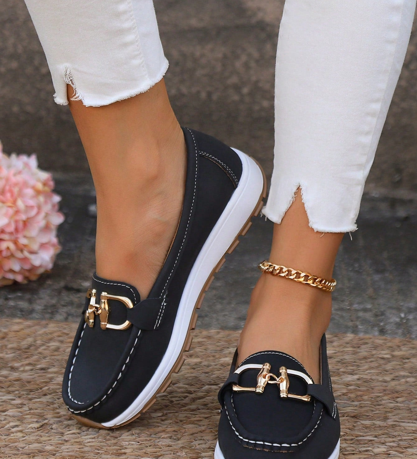 Kata™ | Stílusos bőr espadrille cipő