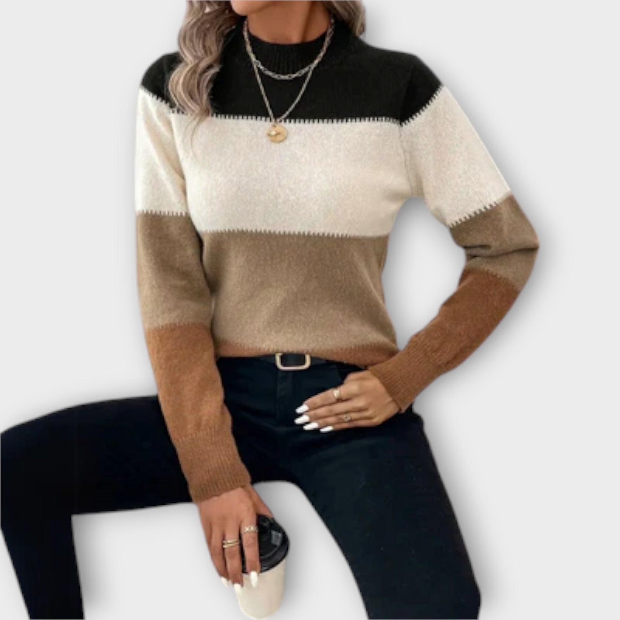 Nóra™ | Stílusos kötött pulóver elegáns színekben