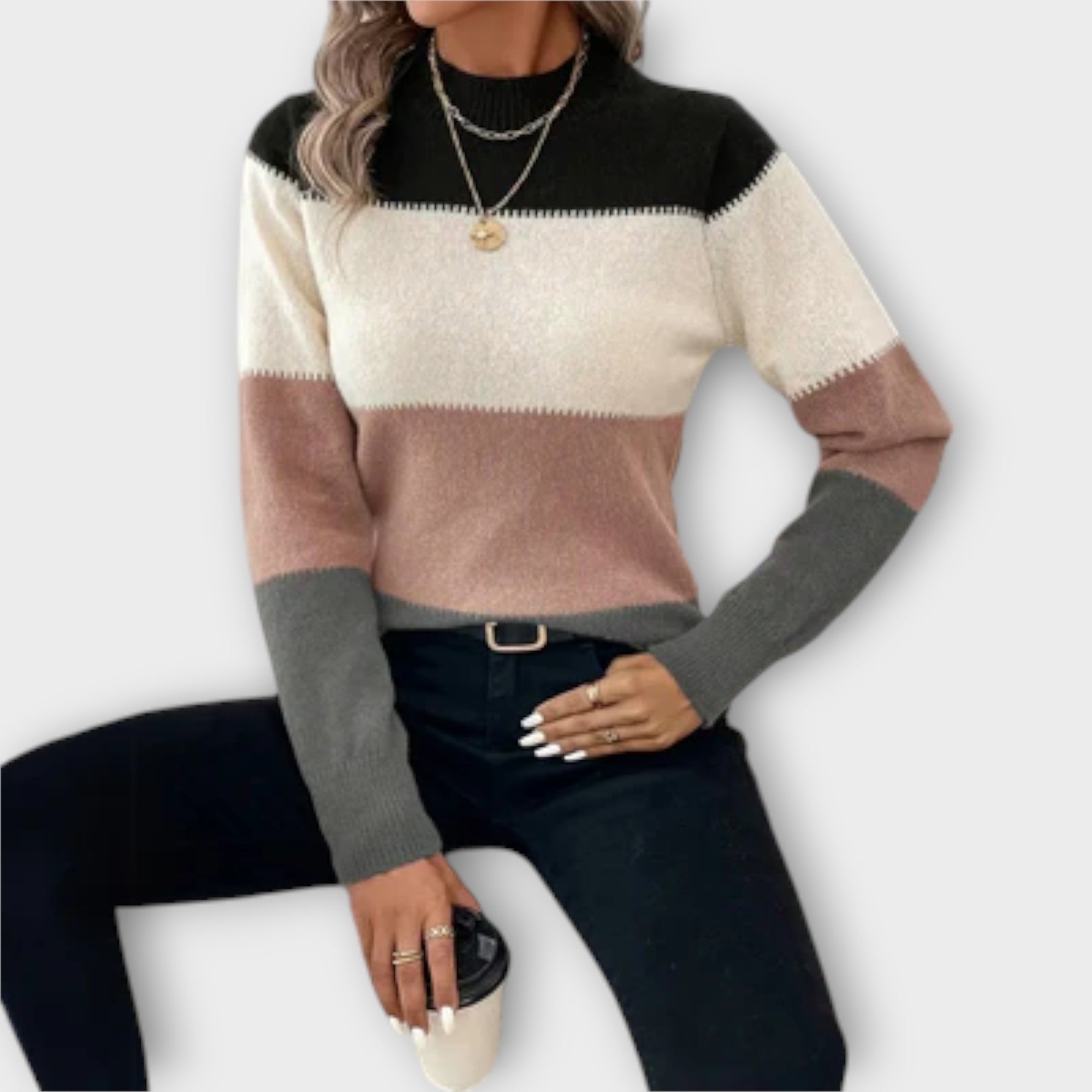 Nóra™ | Stílusos kötött pulóver elegáns színekben