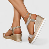 Kata™ | Stílusos bőr espadrilles szandál