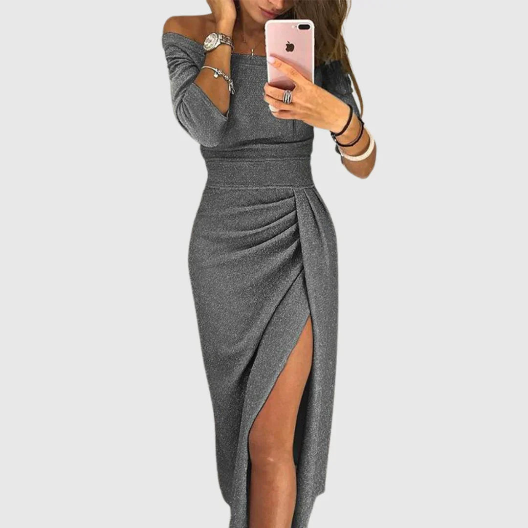 Nóra™ | Stílusos, elegáns midi ruha különleges alkalmakra