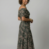 Réka™ | Elegáns vállvillantós midi ruha