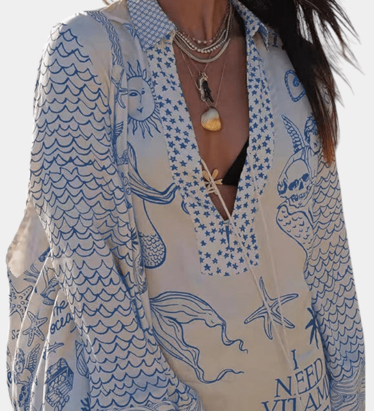 Kata™ | Stílusos, boho mintás maxiruha