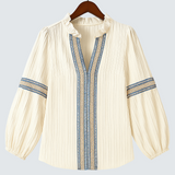 Nóra™ | Stílusos selyemblúz elegáns mintával