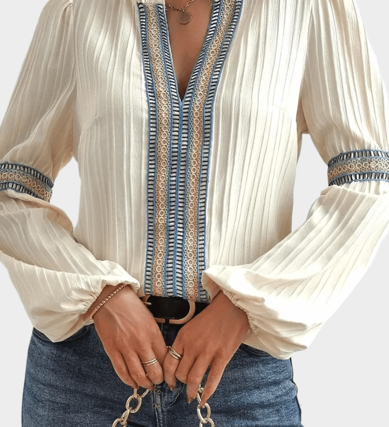 Nóra™ | Stílusos selyemblúz elegáns mintával