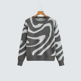 Zsófia™ | Stílusos oversized kötött pulóver színes mintával