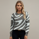 Zsófia™ | Stílusos oversized kötött pulóver színes mintával