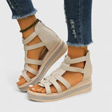 Zsófia™ | Stílusos bőr espadrilles szandál strasszal