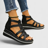 Zsófia™ | Stílusos bőr espadrilles szandál strasszal