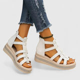 Zsófia™ | Stílusos bőr espadrilles szandál strasszal