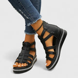 Zsófia™ | Stílusos bőr espadrilles szandál strasszal