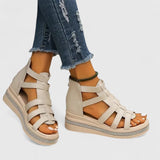 Zsófia™ | Stílusos bőr espadrilles szandál strasszal