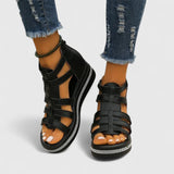 Zsófia™ | Stílusos bőr espadrilles szandál strasszal